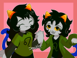  2022 dancestors fullres holding_hands jaggy_lines leijons meulin_leijon nepeta_leijon no_hat snowdife starter_outfit 