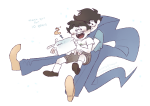  2019 breath_aspect cake fullres godtier heir john_egbert midair multiple_personas reverse_hug solo soupery starter_outfit text 