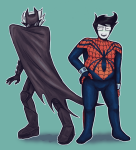  2025 batman blush chubstuck cosplay crossover dc dirk_strider facial_hair fullres jake_english marvel mask monster4lyfe pumpkin_patch redrom shipping spider-man superhero web 