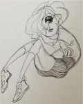  codpiecequeen grayscale lineart pencil request rose_lalonde sketch solo 