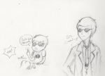  2012 apricots-from-nara au dave_strider fullres grayscale pencil school_uniform sketch smuppets solo starter_outfit text the_finger word_balloon 