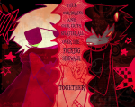  2026 cronusparty dave_strider fullres godtier jaggy_lines karkat_vantas knight lyricstuck machine_girl red_knight_district redrom shipping stars starter_outfit text time_aspect 