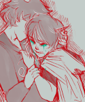  2012 adorabloodthirsty crying dragon_cape fullres highlight_color hug karkat_vantas monochrome no_glasses redrom sadstuck shipping starter_outfit terezi_pyrope whereismana 