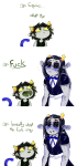 2015 blush comic crossdressing equius_zahhak fullres nepeta_leijon no_coat no_hat noodlenumber saucy_maid_outfit starter_outfit sweat text 