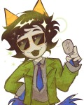  2025 boiledcaprisun formal fullres glasses_added homestuck:_beyond_canon microphone nepeta's_fanontinuum_suit nepeta_leijon no_hat solo stars suit 