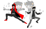  2025 adorabloodthirsty casual crying dancing dragon_cape fashion fullres jopenge karkat_vantas shipping sprite_mode starter_outfit terezi_pyrope 