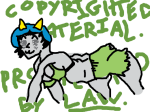   2024 back_angle blush casual cat_hat doodleordie fashion fullres homosuck nepeta_leijon panel_redraw pastiche profile scoundrellyfeline solo text undergarments