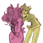  blush deleted_source digitide feferi_peixes highlight_color kiss moved_source queen_bee redrom shipping sketch sollux_captor 