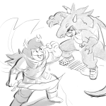  2016 fullres grayscale kigurumi no_glasses paperseverywhere sketch strife sword terezi_pyrope vriska_serket 