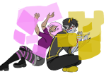  au back_to_back cheshiresmiling no_glasses roxy_lalonde sitting sollux_captor system_failed 
