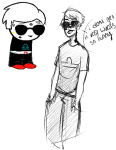  clothingswap colorfulchicken coolkids dave_strider doodletier image_manipulation lipstick_stains redrom shipping solo sprite_mode word_balloon 
