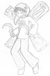  2011 blood_aspect fullres godtier grayscale karkat_vantas knight pencil seiyaku sickle solo speculative_design 
