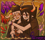  2025 alternate_hair blush duddubstep fullres gamzee_makara heart pbj redrom reverse_hug shipping stars starter_outfit tavros_nitram text 