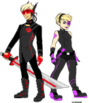  au body_modification dave_strider deleted_source katana rose_lalonde siblings:daverose snowstucked 