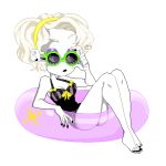  codpiecequeen glasses_added pixel rose_lalonde solo swimsuit transparent 