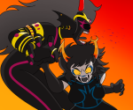 2026 ancestors aranea_serket blood body_modification crossover dancestors dragon_ball frigiddoctoratus fullres her_imperious_condescension jaggy_lines mindfang_dress no_glasses parody silhouette starter_outfit strife 