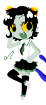  2011 blush cosplay crossover fashion fullres jaggy_lines lamaze-p nepeta_leijon no_coat no_hat rinny solo vocaloid zodiac_symbol 