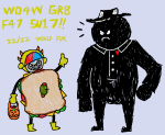  2014 dancestors food fullres halloweenstuck hb heart hearts_boxcars jaggy_lines mituna_captor pumpkin sailorbeefcake scribble_mode starter_outfit text thumbs_up 