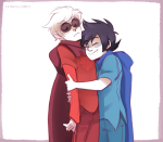  2014 breath_aspect dave_strider freckles fullres godtier heir hug ikimaru john_egbert knight time_aspect 