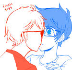  ! 2011 animated crying dave_strider dubcon fullres hammertime jaggy_lines jin-nyeh john_egbert near_kiss red_baseball_tee redrom shipping starter_outfit text theme_coloring 
