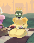  2019 calliope candy crown food fullres head_out_of_frame kneeling meat roxy_lalonde sketchoodles the_homestuck_epilogues 