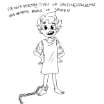 2014 barefoot bondage casual deleted_source fullres grayscale hottang jaggy_lines karkat_vantas lineart monochrome smiling_karkat solo text this_is_stupid wut