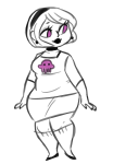  body_modification brid chubstuck highlight_color lineart rose_lalonde solo starter_outfit 