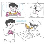  ! 2026 ? blush cake comic dirk_strider doctoraiama food fullres grayscale highlight_color jane_crocker lineart monochrome portalship redrom shipping text word_balloon 