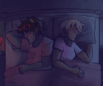  back_to_back bed blush high_angle hp_lovecrab hswc_2014 karkat_vantas mustachioedoctopus redrom rose_lalonde shipping 