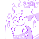 2018 clover clover_with_a_mouth felt fullres karmagicians lineart monochrome no_hat no_shirt solo summer swimsuit