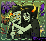  2025 alternate_hair blush duddubstep fullres gamzee_makara heart pbj redrom reverse_hug shipping stars starter_outfit tavros_nitram text 