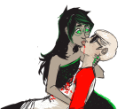  3_in_the_morning_dress animated blood dave_strider dead jade_harley licking panel_redraw pepple red_baseball_tee redrom shipping spacetime 