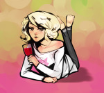  alcohol bunabi cocktail_glass on_stomach roxy_lalonde solo starter_outfit 