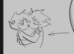  2024 fullres grayscale hug karkat_vantas kiss melerbytes monochrome multiple_personas self_loathing selfcest sketch starter_outfit 