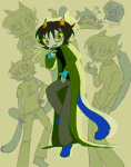  2026 action_claws art_dump barefoot breadbunns equius_zahhak fullres lineart lying meowrails nepeta_leijon no_coat no_hat on_stomach palerom shipping word_balloon 