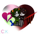 2019 aspect_symbol blood_aspect cutexiora fullres heart heart_aspect jaggy_lines karkat_vantas katnep kneeling nepeta_leijon no_hat redrom shipping sitting starter_outfit transparent