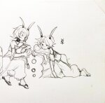 2019 classicteacup ellsee_raines fanfic_art fullres grayscale kneeling pencil sketch solo starter_outfit vast_error