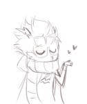 2012 chibi duckface eridan_ampora fullres heart ikimaru monochrome sketch solo starter_outfit