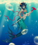  2018 dragon_cane fashion fullres jewelry lunaticjin merfolk no_glasses solo terezi_pyrope underwater 