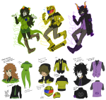 2013 art_dump aspect_symbol au blackoutballad casual character_sheet dancestors fashion flowers fullres hitmanstuck humanized kurloz_makara mask meulin_leijon mituna_captor rage_aspect