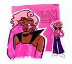  2026 aspect_symbol body_modification fullres glasses_added homestuck:_beyond_canon hoodie_killer_supreme meat_timeline paula-zotter roxy_lalonde solo text transtuck void_aspect 