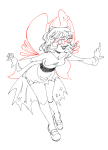 2021 aranea_serket candyellow dancestors fullres grayscale highlight_color lineart monochrome solo starter_outfit wings_only