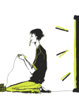  animated blind_sollux crappy-drawings gaming kneeling limited_palette profile sollux_captor solo 