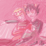 2015 arms_crossed couch dave_strider fullres_export_attempted godtier karkat_vantas knight lemurly monochrome no_glasses panel_redraw red_knight_district redrom shipping sitting sleeping starter_outfit time_aspect wayward_vagabond wv
