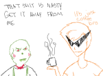 beverage caliborn dirk_strider fullres lineart mintlibra sketch starter_outfit text