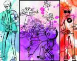  2011 and_it_don&#039;t_stop aradia_megido aradiabot atomicpowered crossover crush_groove dave_strider fullres ice_cream_man limited_palette red_baseball_tee strife timetables watercolor 
