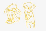 crabgodd crying dirk_strider fankid lineart no_glasses plurality self_harm solo text