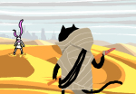  2009 2422_earth animal_ears back_angle fullres fusion jaggy_lines mayor_sash meowcats rose's_pink_scarf rose_lalonde sprite_mode starter_outfit strife string_cheeze trusty_knife wayward_vagabond wv 