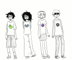  animated beta_kids breath_aspect dave_strider dogtier godtier heir jade_harley john_egbert knight leahweetos light_aspect rose_lalonde seer space_aspect starter_outfit time_aspect witch 