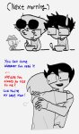 2025 beloz_hs comic dad dave_strider food fullres grayscale hammertime highlight_color hug john_egbert no_glasses pipe redrom shipping spoon starter_outfit text